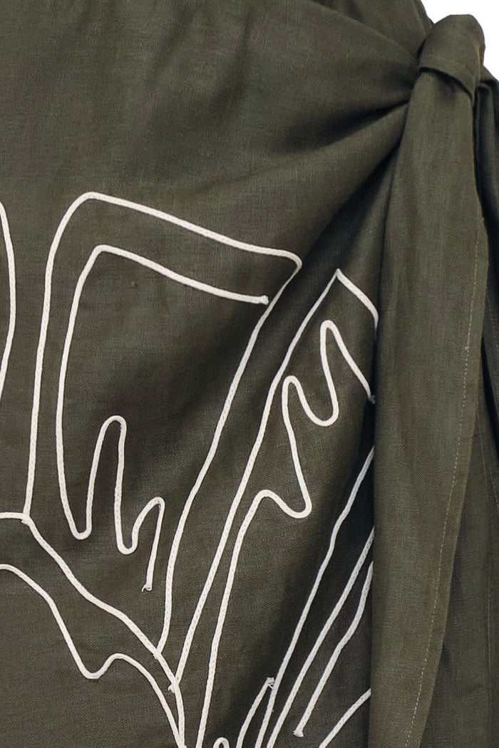 Vestido Hechizo de Luna Verde Oliva