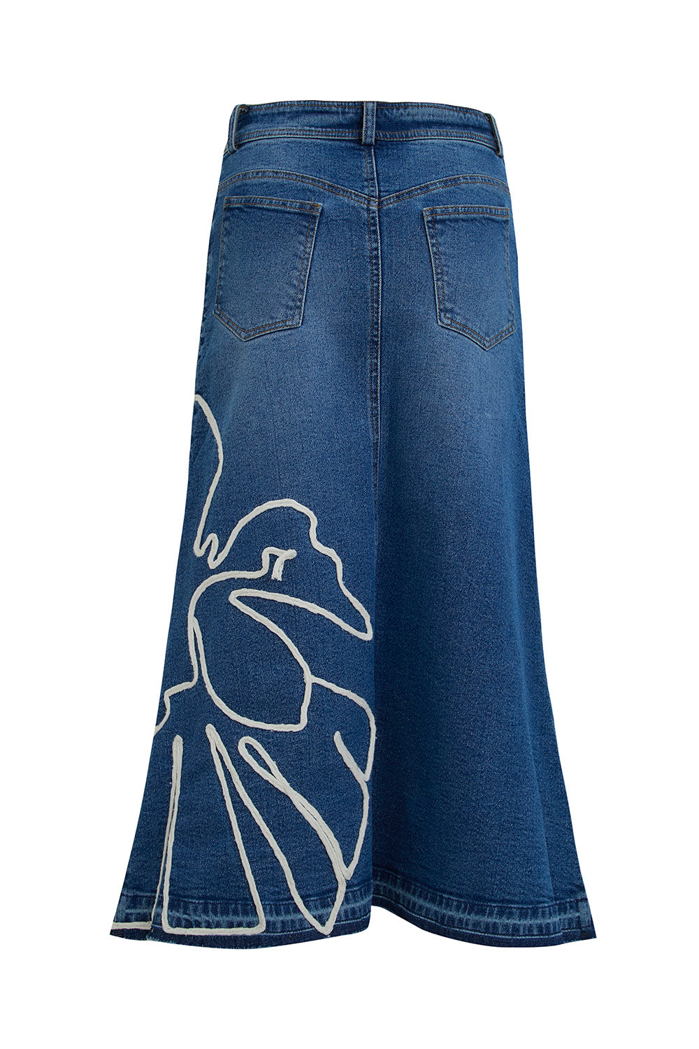 Falda Silka Azul Navy Bordado